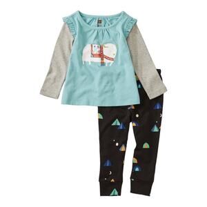 NEW Tea Collection Yak It Up Top & Leggings Set Nepal Size 9–12 Months